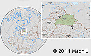 Savanna Style Location Map of Belarus, lighten, desaturated, hill shading