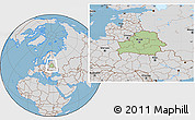 Savanna Style Location Map of Belarus, lighten, desaturated, land only