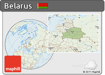Savanna Style Location Map of Belarus, lighten