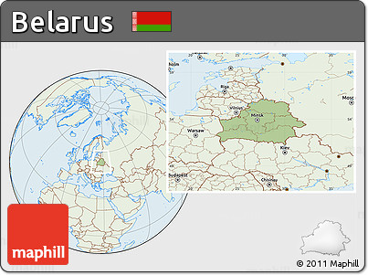 Savanna Style Location Map of Belarus, lighten