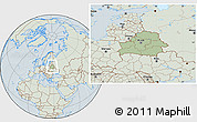 Savanna Style Location Map of Belarus, lighten, hill shading