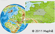 Savanna Style Location Map of Belarus, physical outside, hill shading