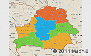 Political Map of Belarus, shaded relief outside