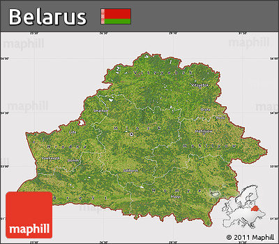 Satellite Map of Belarus, cropped outside