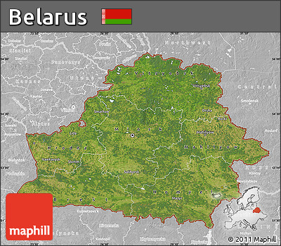 Satellite Map of Belarus, lighten, desaturated