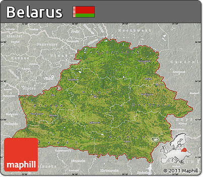 Satellite Map of Belarus, lighten, semi-desaturated