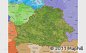 Satellite Map of Belarus, political shades outside