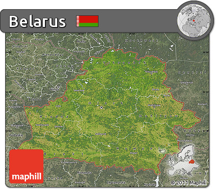 Satellite Map of Belarus, semi-desaturated