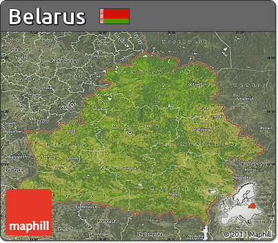 Satellite Map of Belarus, semi-desaturated