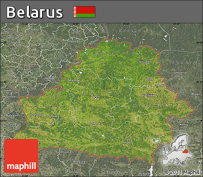 Satellite Map of Belarus, semi-desaturated