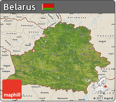 Satellite Map of Belarus, shaded relief outside