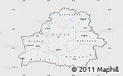 Silver Style Map of Belarus, single color outside