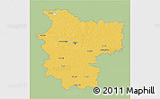 Savanna Style 3D Map of Minsk, single color outside