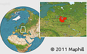 Satellite Location Map of Minsk, within the entire country