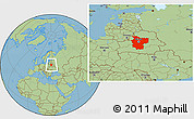 Savanna Style Location Map of Minsk, within the entire country