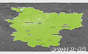 Physical Panoramic Map of Minsk, darken, desaturated