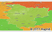Physical Panoramic Map of Minsk, political outside