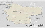 Shaded Relief Panoramic Map of Minsk, desaturated