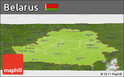 Physical Panoramic Map of Belarus, darken