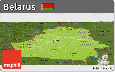 Physical Panoramic Map of Belarus, darken
