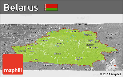 Physical Panoramic Map of Belarus, desaturated