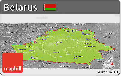 Physical Panoramic Map of Belarus, desaturated