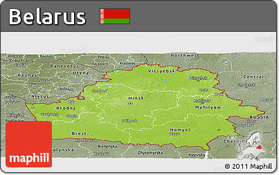 Physical Panoramic Map of Belarus, semi-desaturated