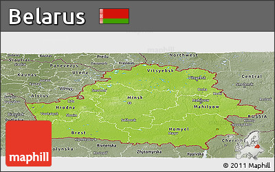 Physical Panoramic Map of Belarus, semi-desaturated
