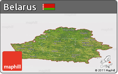 Satellite Panoramic Map of Belarus, cropped outside