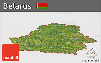Satellite Panoramic Map of Belarus, cropped outside