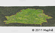 Satellite Panoramic Map of Belarus, darken, semi-desaturated