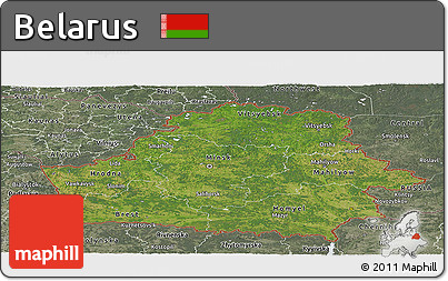 Satellite Panoramic Map of Belarus, semi-desaturated