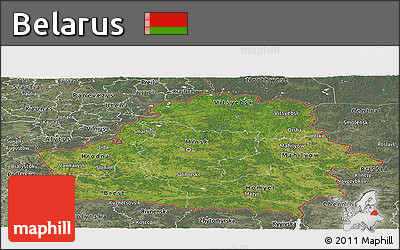 Satellite Panoramic Map of Belarus, semi-desaturated