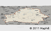 Shaded Relief Panoramic Map of Belarus, darken, semi-desaturated