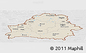 Shaded Relief Panoramic Map of Belarus, lighten, desaturated