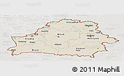 Shaded Relief Panoramic Map of Belarus, lighten, semi-desaturated