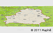 Shaded Relief Panoramic Map of Belarus, physical outside