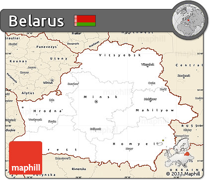 Classic Style Simple Map of Belarus