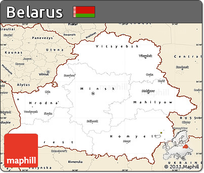 Classic Style Simple Map of Belarus