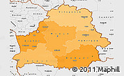 Political Shades Simple Map of Belarus, single color outside, borders and labels