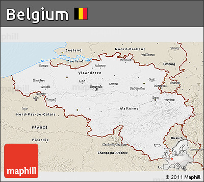 Classic Style 3D Map of Belgium