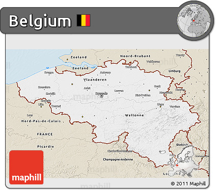 Classic Style 3D Map of Belgium