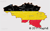 Flag 3D Map of Belgium, flag rotated