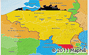 Flag 3D Map of Belgium, political outside, flag aligned to the middle