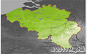 Physical 3D Map of Belgium, darken, desaturated