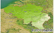 Physical 3D Map of Belgium, satellite outside