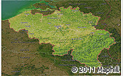Satellite 3D Map of Belgium, darken, land only