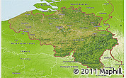 Satellite 3D Map of Belgium, physical outside