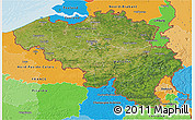 Satellite 3D Map of Belgium, political outside