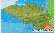 Satellite 3D Map of Belgium, political shades outside